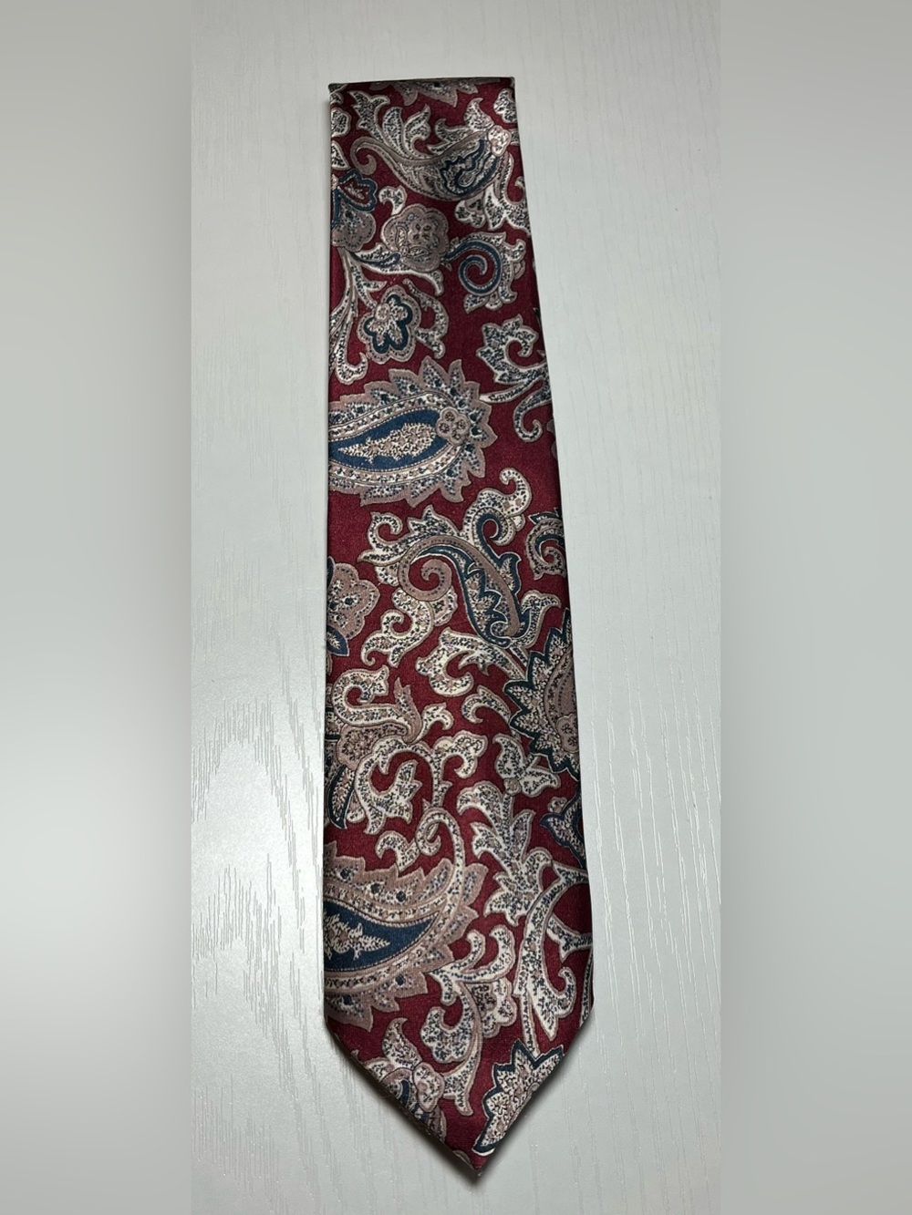 7th Avenue 100% Polyester Burgundy Paisley Men’s Neck Tie Classic Floral